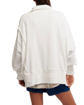 Camden Henley 1/4 Zip Sweatshirt in Optic White