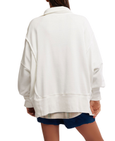 Camden Henley 1/4 Zip Sweatshirt in Optic White