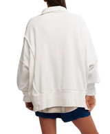 Camden Henley 1/4 Zip Sweatshirt in Optic White