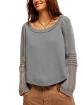 Swinging Cable Cuff Jumper in Weathervane Combo