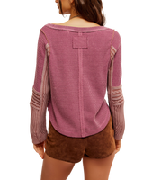 Swinging Cable Cuff Jumper in Vineyard Grape Combo