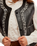 Travellers Leather Waistcoat in Black & Cream