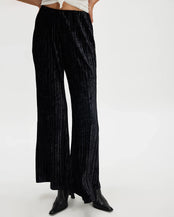 Star Sign Velvet Trousers in Black