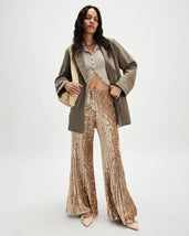 Star Sign Velvet Trousers in Champagne