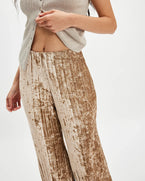 Star Sign Velvet Trousers in Champagne