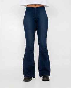 The Free People Womens Flare Penny Pull On Jeans in Rich Blue