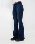 The Free People Womens Flare Penny Pull On Jeans in Rich Blue