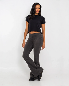 The Free People Womens Flare Penny Jeans in Black