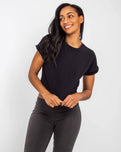 The Free People Womens The Perfect T-Shirt in Black