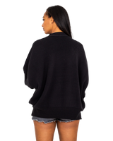 The Free People Womens Easy Street Sweatshirt in Black