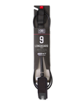 The Ocean & Earth 9'0" Longboard Regular Knee Moulded Leash in Black