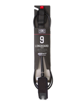 The Ocean & Earth 9'0" Longboard Regular Knee Moulded Leash in Black