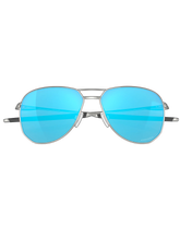 The Oakley Contrail Prizm Sunglasses in Sapphire & Satin Chrome