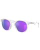 The Oakley HSTN Metal Prizm Sunglasses in Matte Clear & Prizm Violet