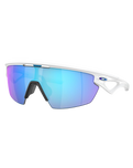 The Oakley Sphaera Prizm Polarised Sunglasses in Matte White & Prizm Sapphire