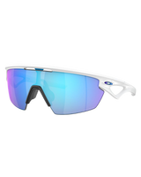 The Oakley Sphaera Prizm Polarised Sunglasses in Matte White & Prizm Sapphire