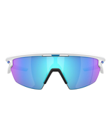 The Oakley Sphaera Prizm Polarised Sunglasses in Matte White & Prizm Sapphire