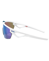 The Oakley Sphaera Prizm Polarised Sunglasses in Matte White & Prizm Sapphire