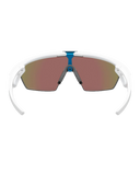 The Oakley Sphaera Prizm Polarised Sunglasses in Matte White & Prizm Sapphire