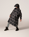 The Rain Kiss Womens Rain Poncho in Black Polka