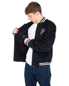 The Parlez Mens Anchorage Bomber Jacket in Black