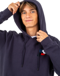 The Parlez Mens Roseau Hoodie in Navy