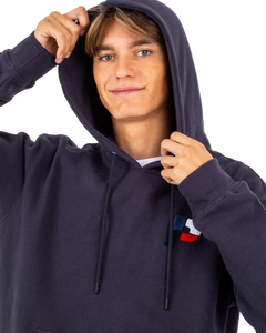 The Parlez Mens Roseau Hoodie in Navy