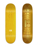 The Plan B Crypto 8.25" Skateboard Deck in Gold