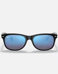 The Ray-Ban New Wayfarer Flash Sunglasses in Black & Blue Flash.