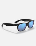 The Ray-Ban New Wayfarer Flash Sunglasses in Black & Blue Flash.