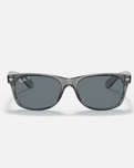 The Ray-Ban New Wayfarer Polarised Sunglasses in Transparent Grey