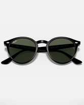 The Ray-Ban RB2180 Sunglasses in Polished Black & Dark Green