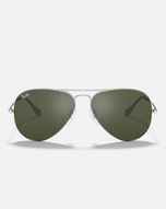 The Ray-Ban Aviator Metal Sunglasses in Sliver