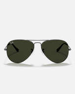 The Ray-Ban Aviator Classic Metal in Gunmetal & Green Classic