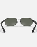 The Ray-Ban RB3445 Sunglasses in Gunmetal & Black