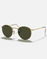 The Ray-Ban Round Metal Sunglasses in Black & Gold