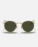 The Ray-Ban Round Metal Sunglasses in Black & Gold