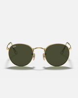 The Ray-Ban Round Metal Sunglasses in Black & Gold