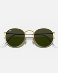 The Ray-Ban Round Metal Sunglasses in Black & Gold