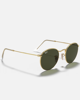 The Ray-Ban Round Metal Sunglasses in Black & Gold