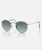 The Ray-Ban Round Metal Gradient Sunglasses in Polished Gold & Blue