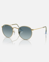 The Ray-Ban Round Metal Gradient Sunglasses in Polished Gold & Blue