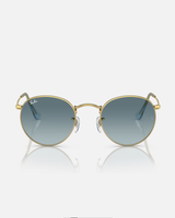 The Ray-Ban Round Metal Gradient Sunglasses in Polished Gold & Blue