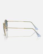 The Ray-Ban Round Metal Gradient Sunglasses in Polished Gold & Blue