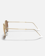 The Ray-Ban Round Flash Lenses Sunglasses in Matte Gold & Copper Flash