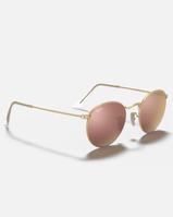 The Ray-Ban Round Flash Lenses Sunglasses in Matte Gold & Copper Flash