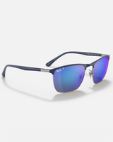 The Ray-Ban RB3686 Polarised Sunglasses in Blue On Gunmetal