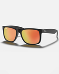 The Ray-Ban Justin Colour Mix Sunglasses in Matte Black & Red