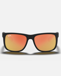 The Ray-Ban Justin Colour Mix Sunglasses in Matte Black & Red