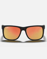 The Ray-Ban Justin Colour Mix Sunglasses in Matte Black & Red